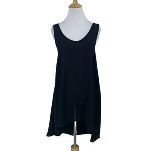 Painted Threads Semi Sheer Tunic Dress Womens XS Extra Small High Low Black